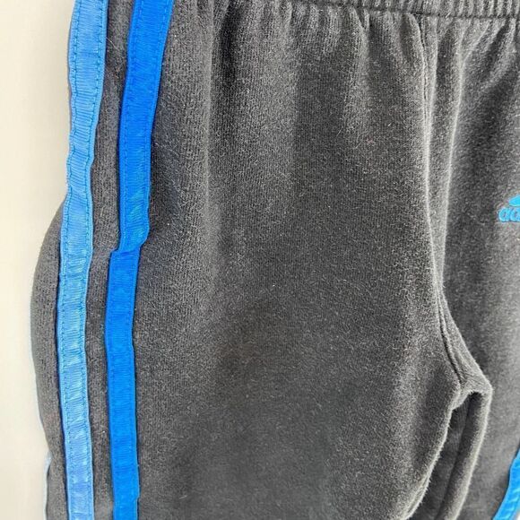 Adidas 2T Black Blue Three Stripe Sweatpants - Picture 4 of 4